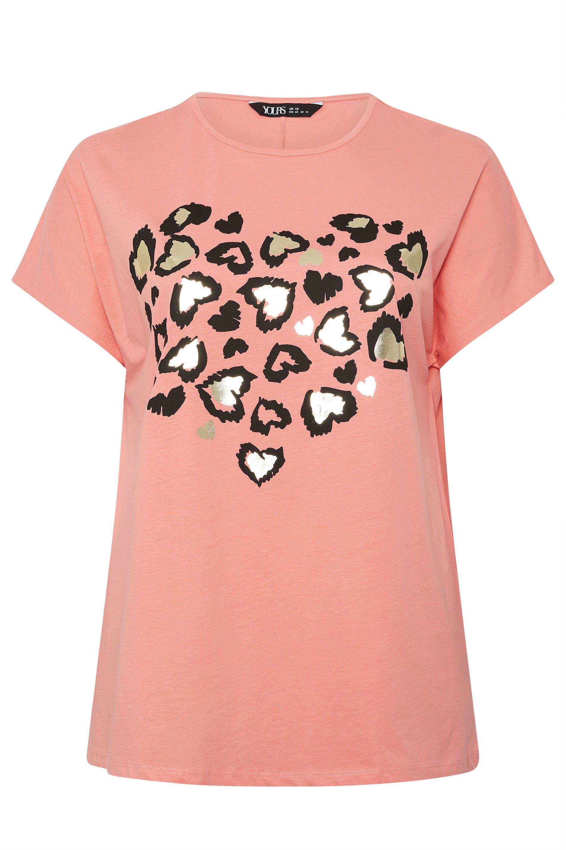 Yours Leopard Heart T-Shirt