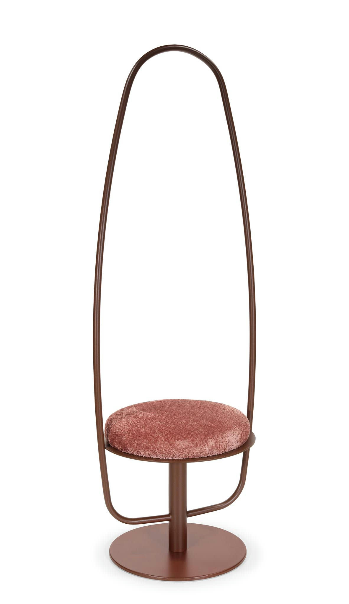 LUMIER - Assise en métal et velours rose