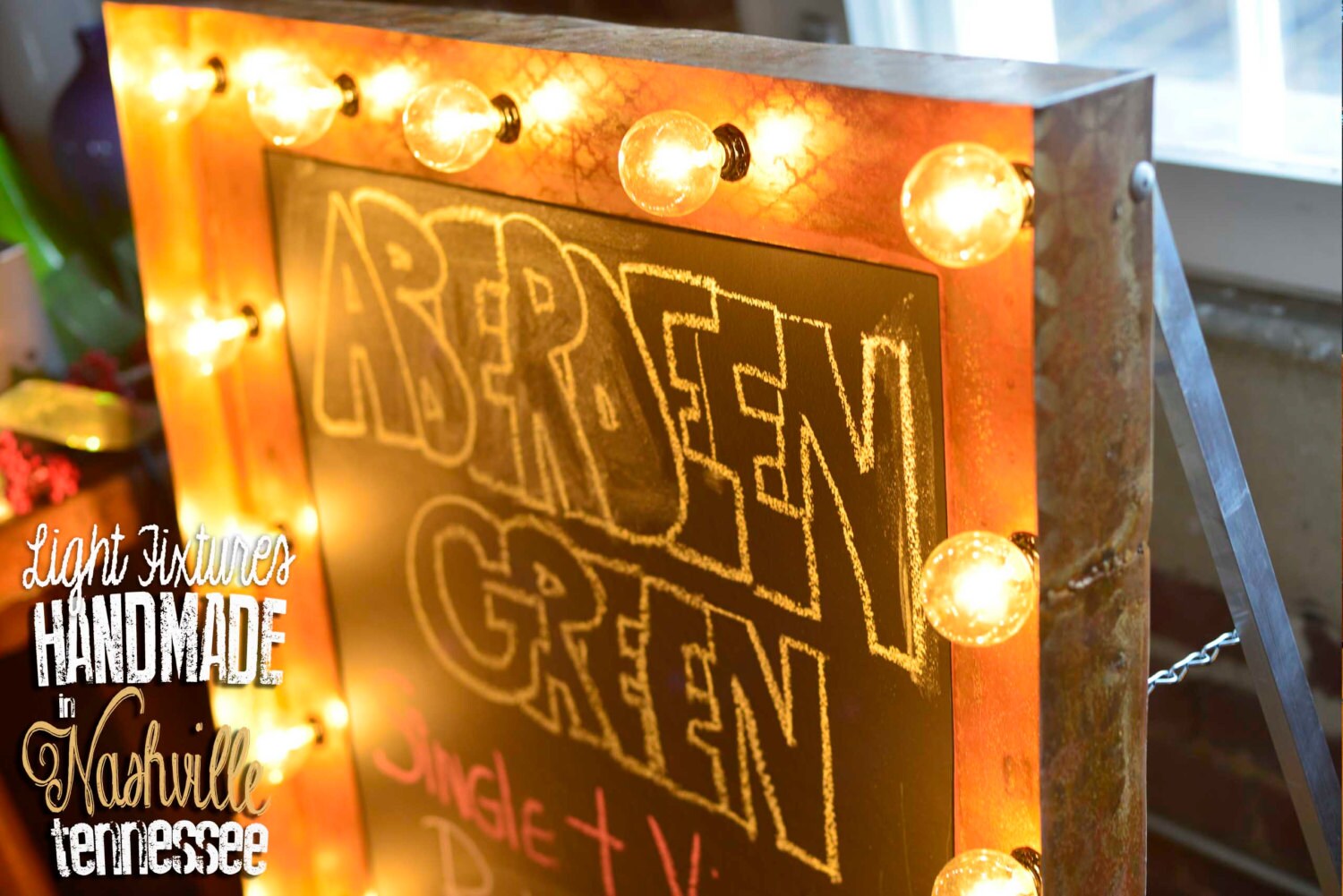 Custom signs, Vintage Style Marquee Chalkboard Sign or Poster Display, Lighted Metal MARQUEE SIGN Marquee Light Marquee Light Fixture