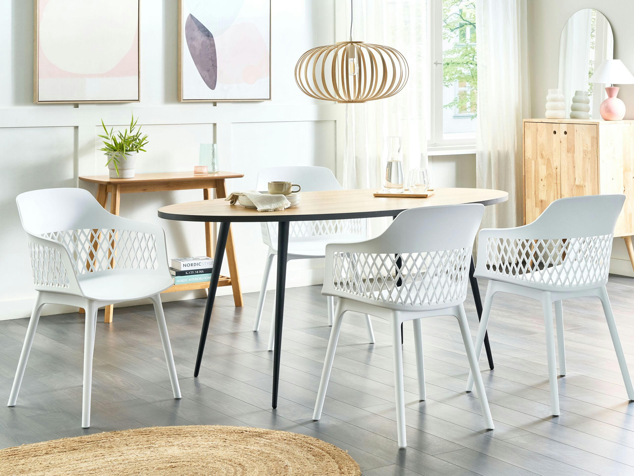 ALMIRA - Lot de 2 chaises de salle à manger blanc