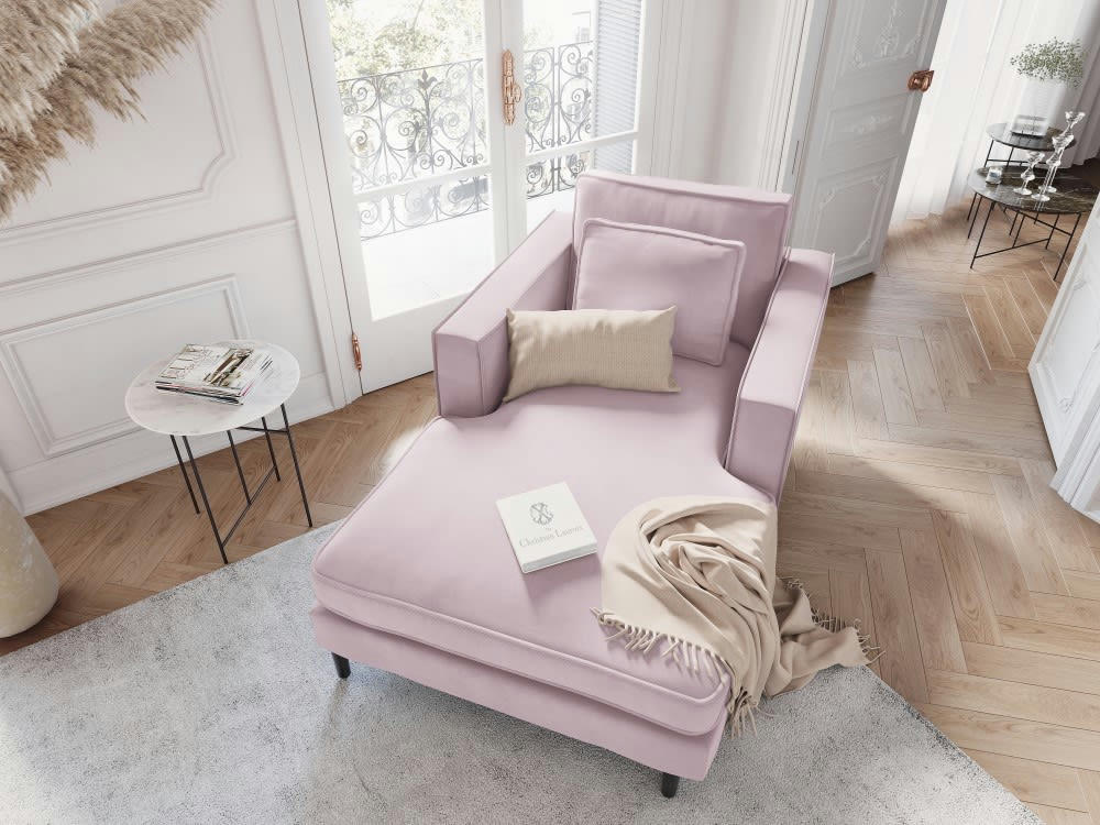 ALEXIS - Méridienne 1 place en velours lavande