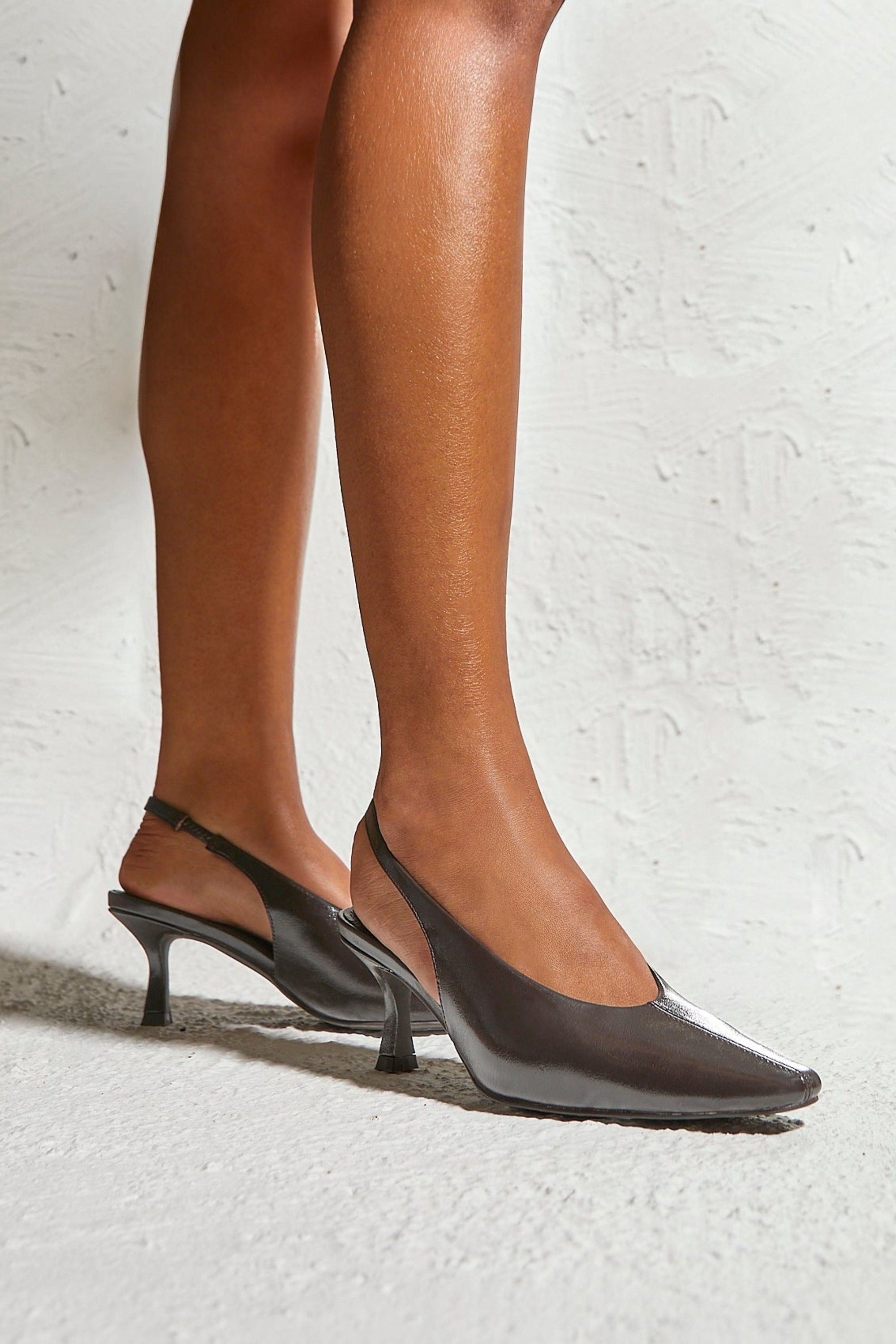 Linzi Method Grey Square Toe Court Heels