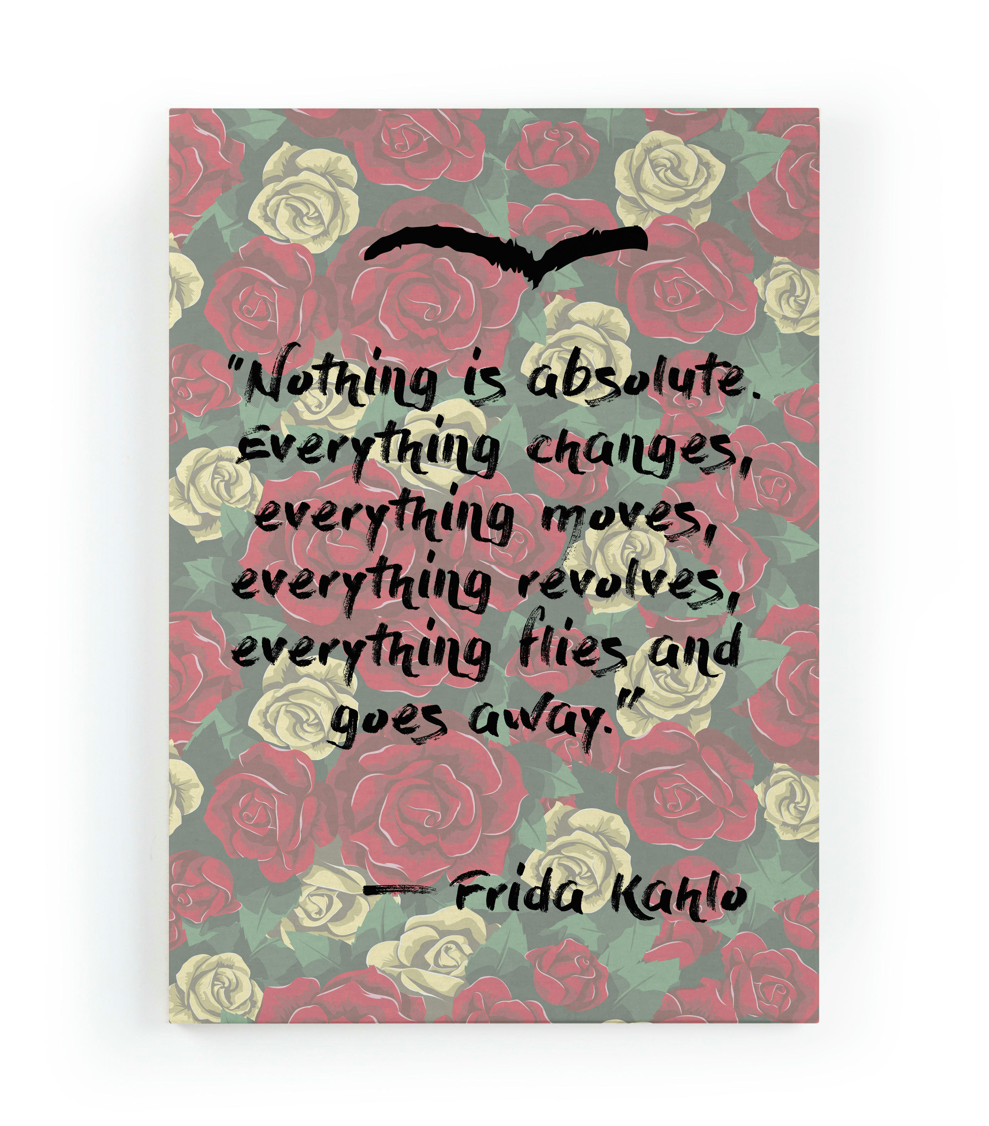 FRIDA QUOTES - Peinture sur toile 60x40 imprimé HD phrases de Frida