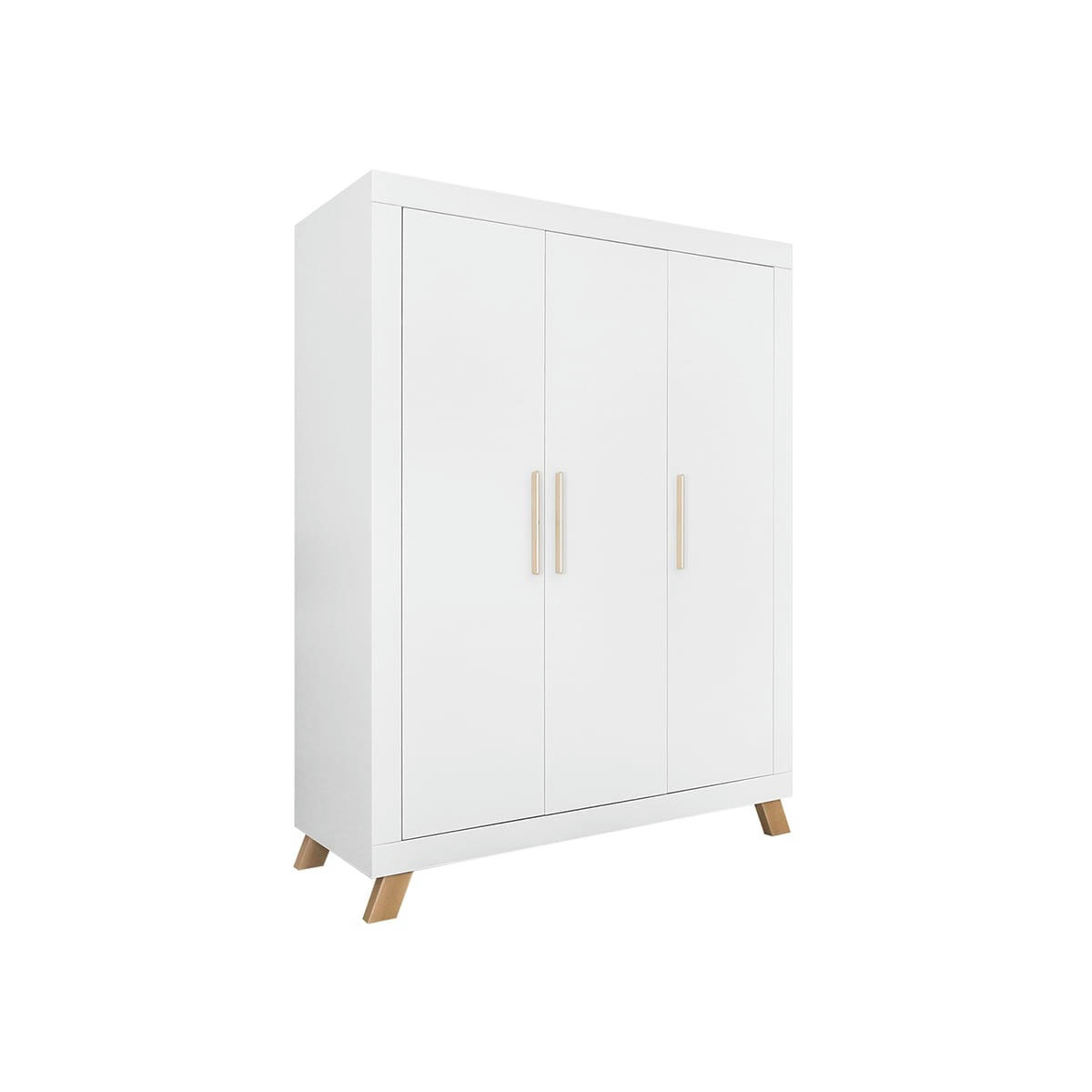 LISA - Armoire 3 portes blanc naturel