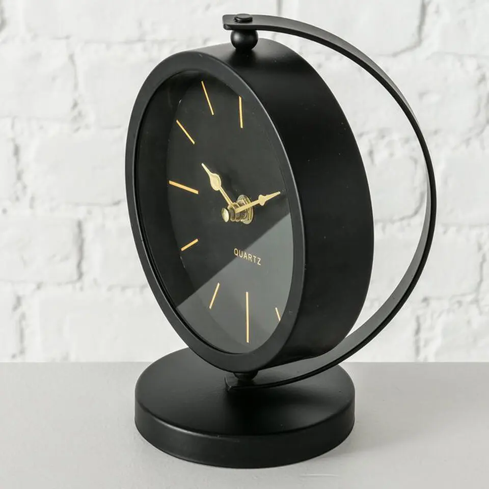 Deco by Boltze Tafelklok Montreux - zwart/goud - 20 x 15 cm