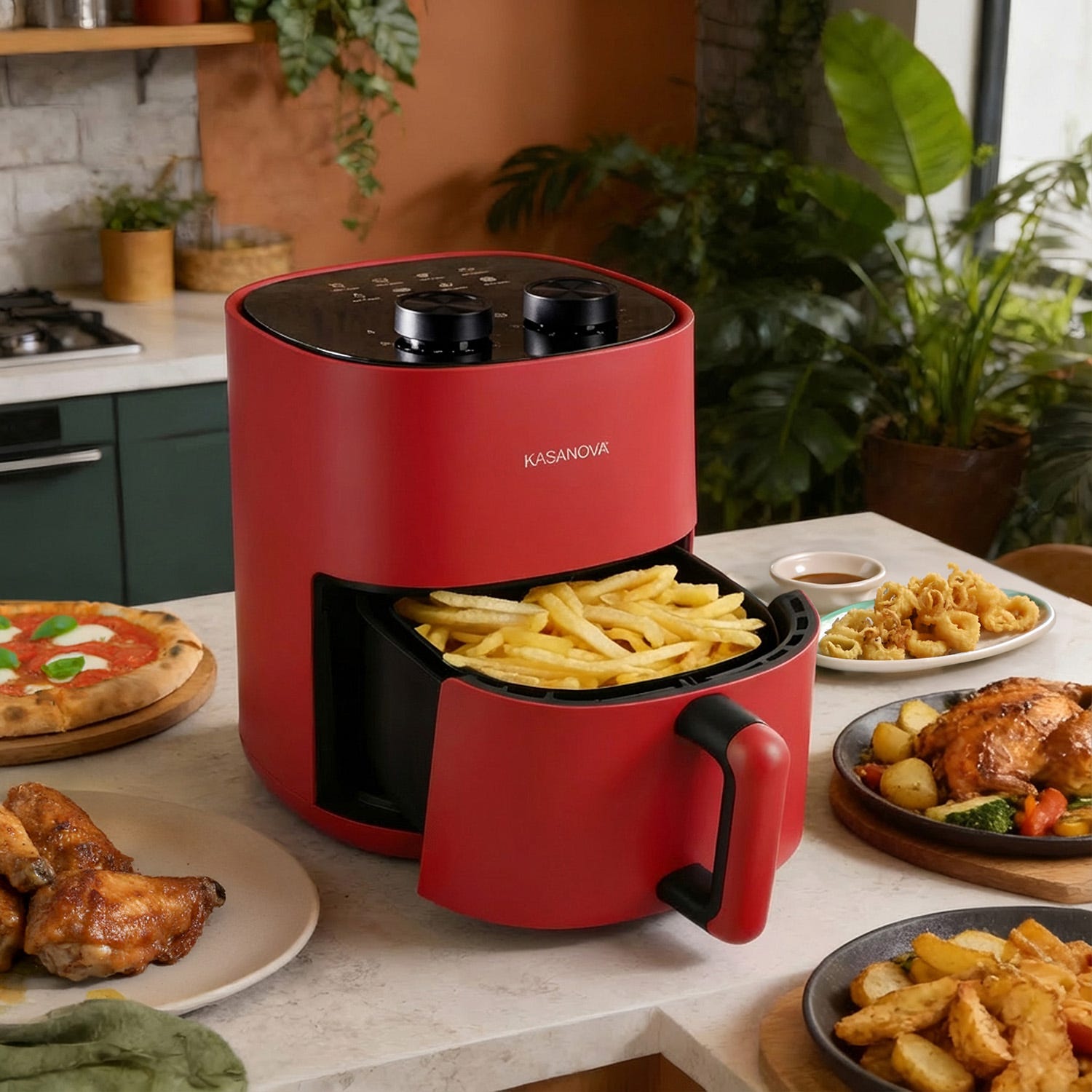 Friggitrice ad aria 4,5 L 1400 W rossa