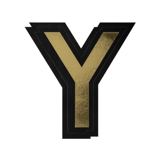 Black and Gold Vinyl Letter Y Sticker 5cm