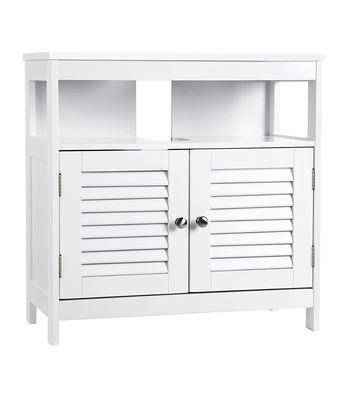 - Meuble sous vasque blanc 2 portes 1 niche L60 x H60 cm