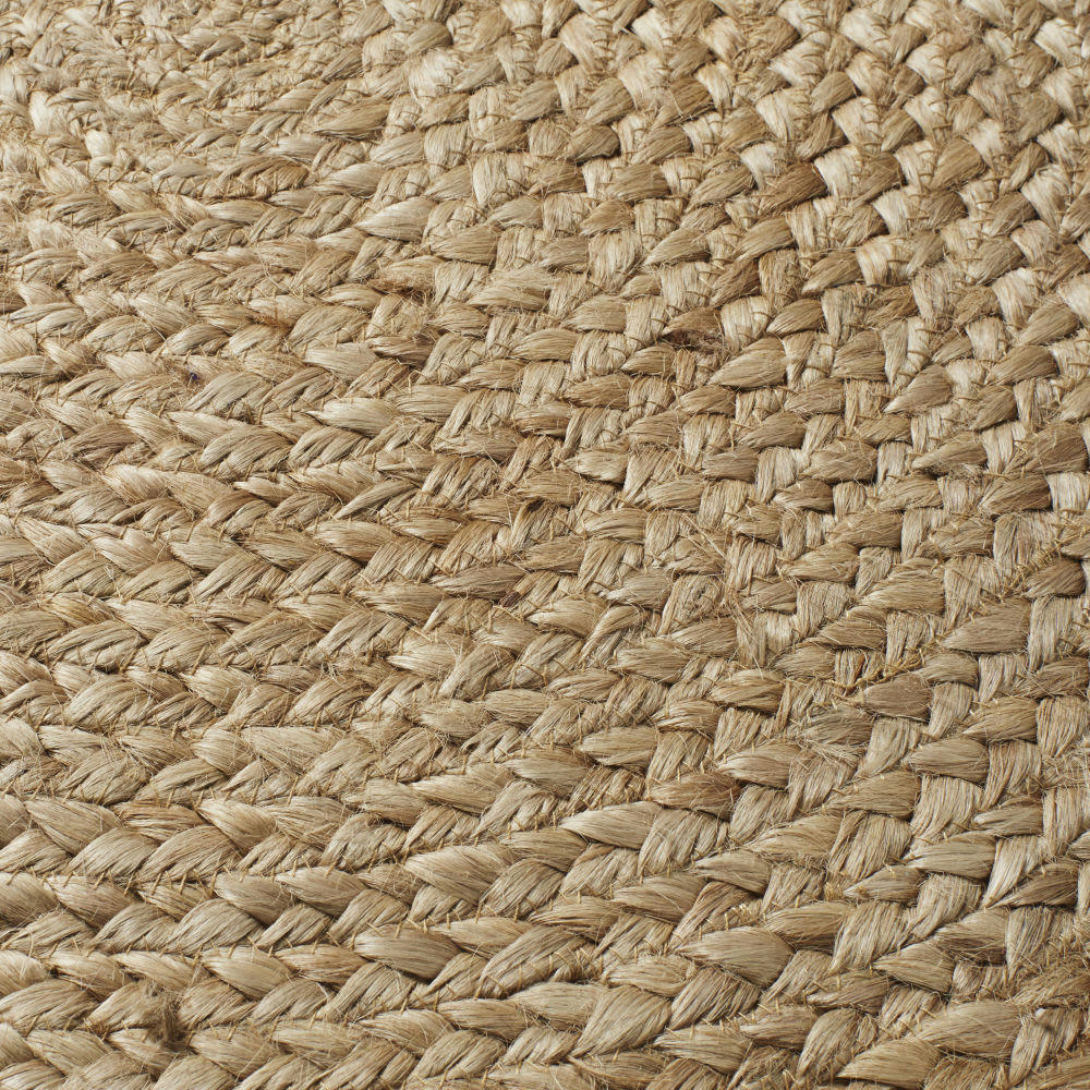 SUZON - Tapis rond en jute et coton rose et beige D100