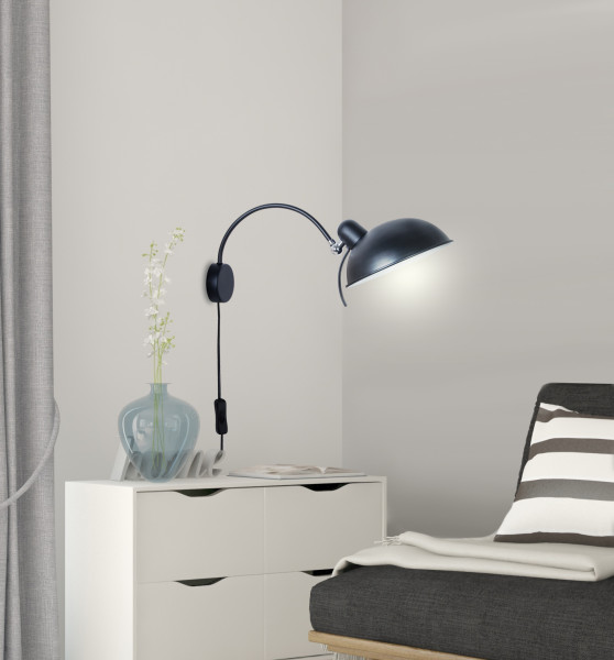 Lampa kinkiet NORA 1x40w e14 czarny