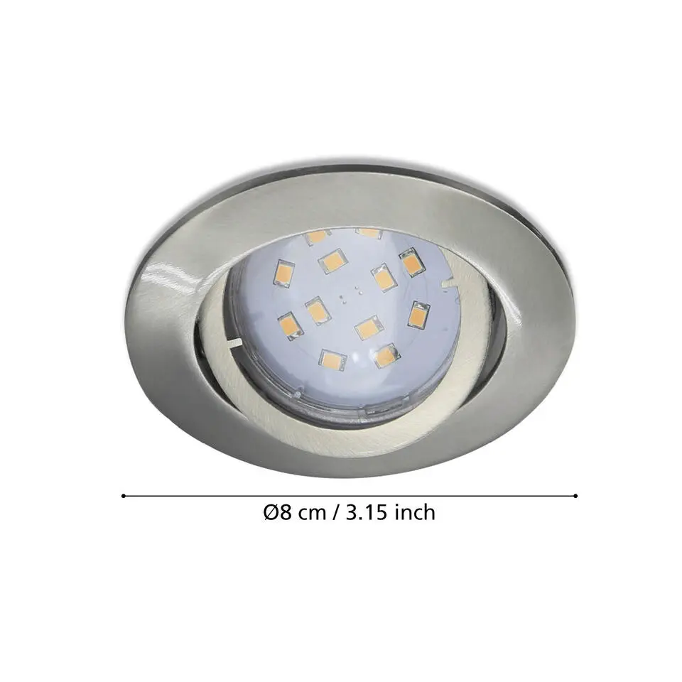 EGLO Tedo Inbouwlamp - GU10 - 8 cm - Nikkelmat