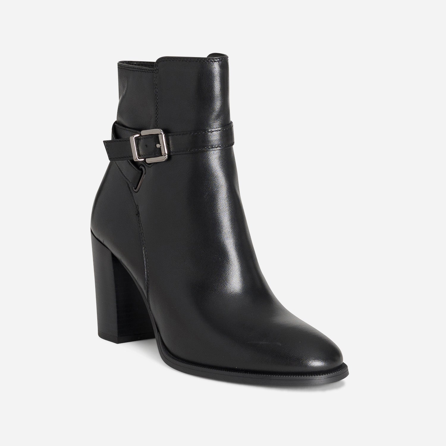 Boots à talon noir cuir