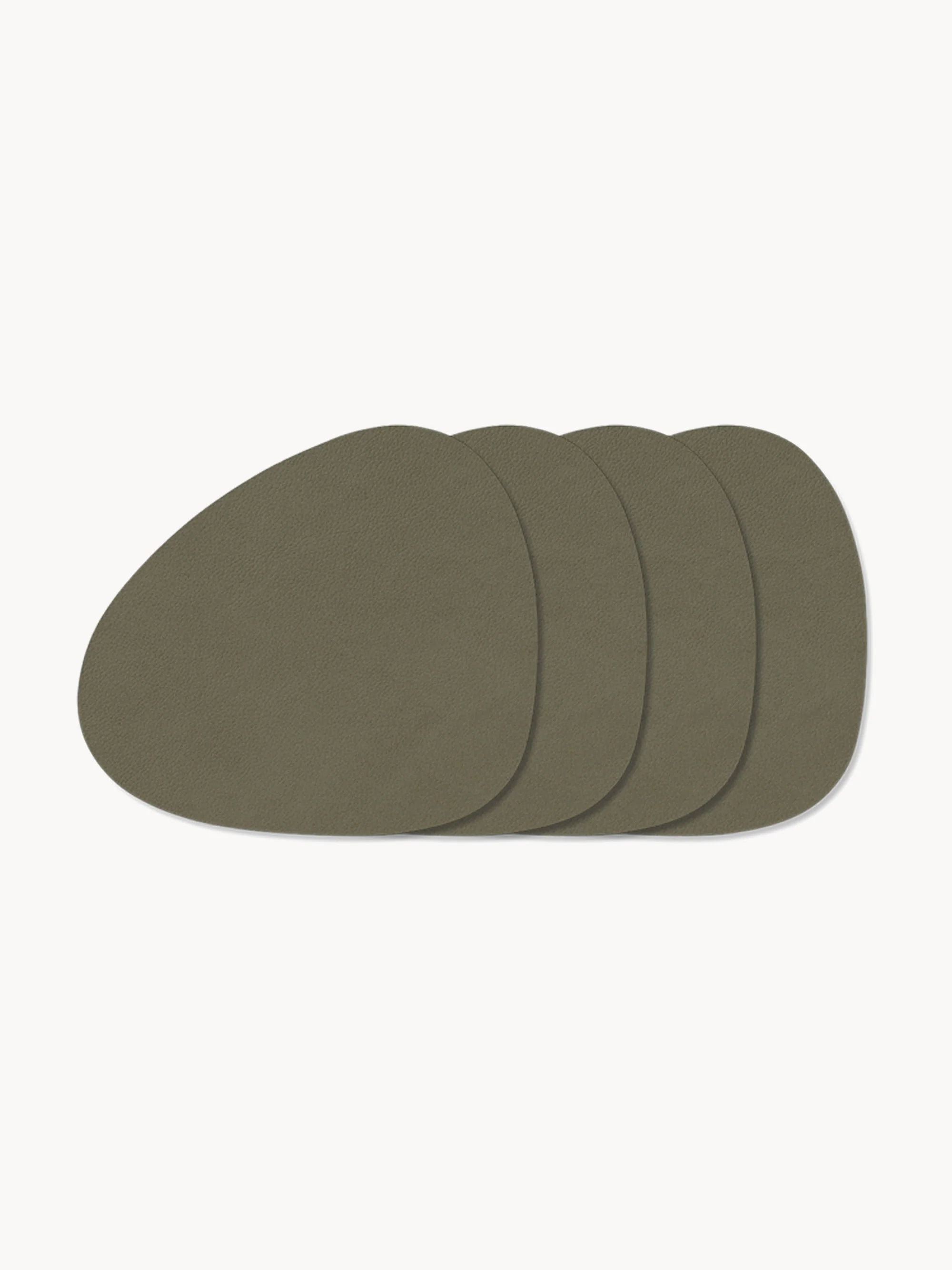 Asymmetrische Leder-Untersetzer Curve, 4er-Set