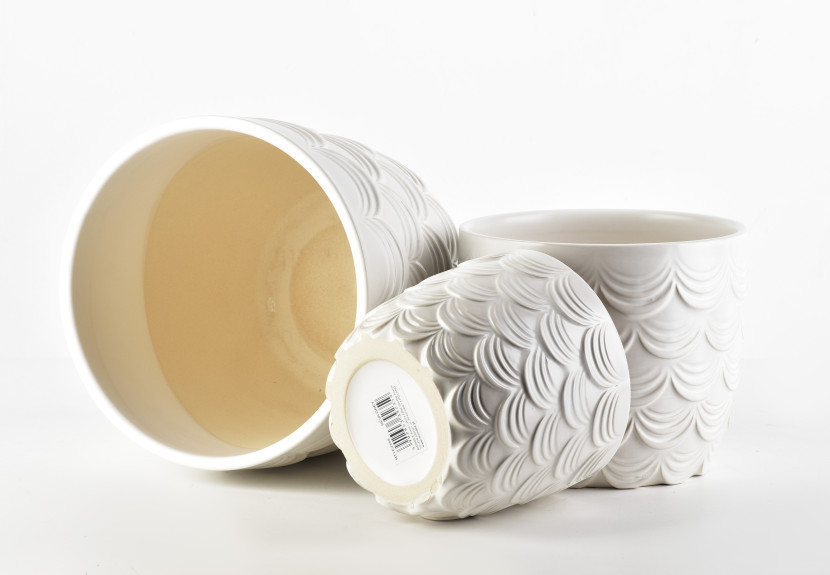 Komplet 3 doniczek ceramicznych NEVA
