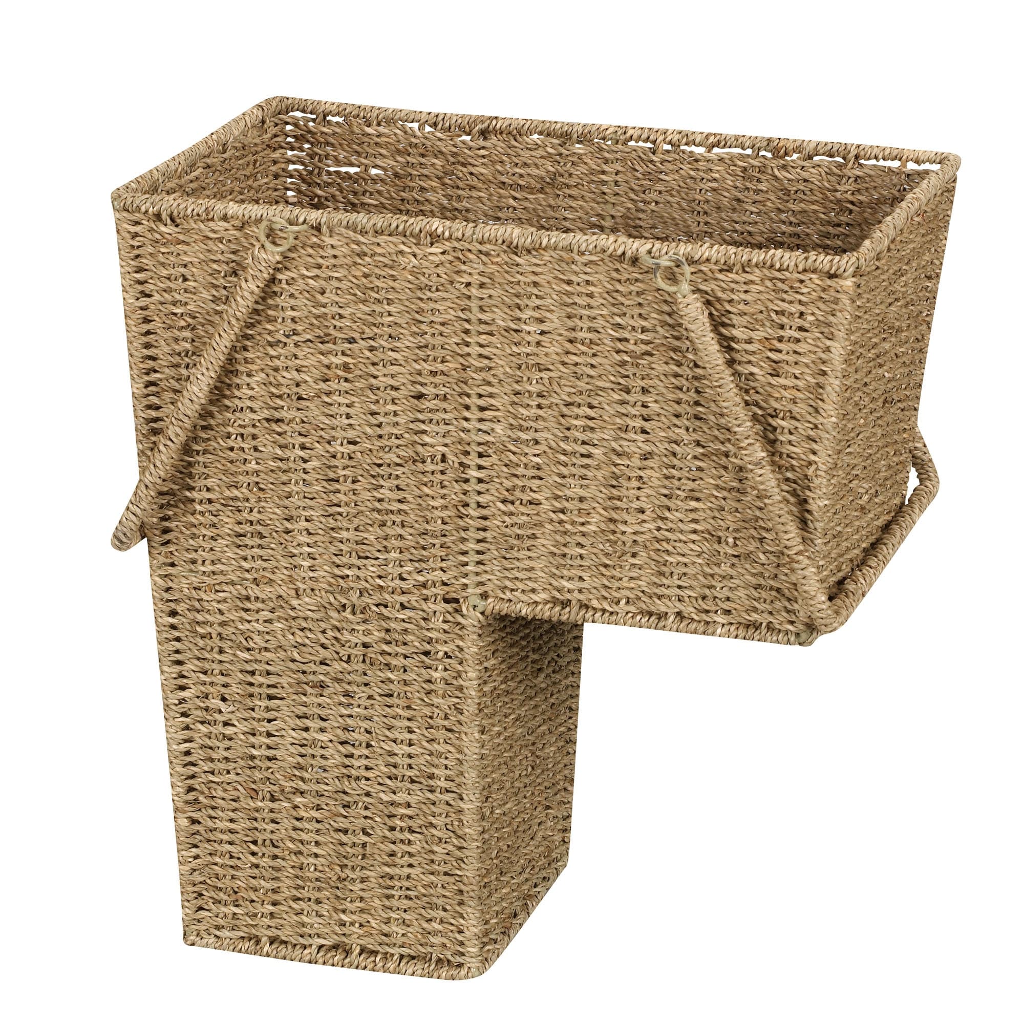 Household Essentials Wicker Stair Basket with Handles