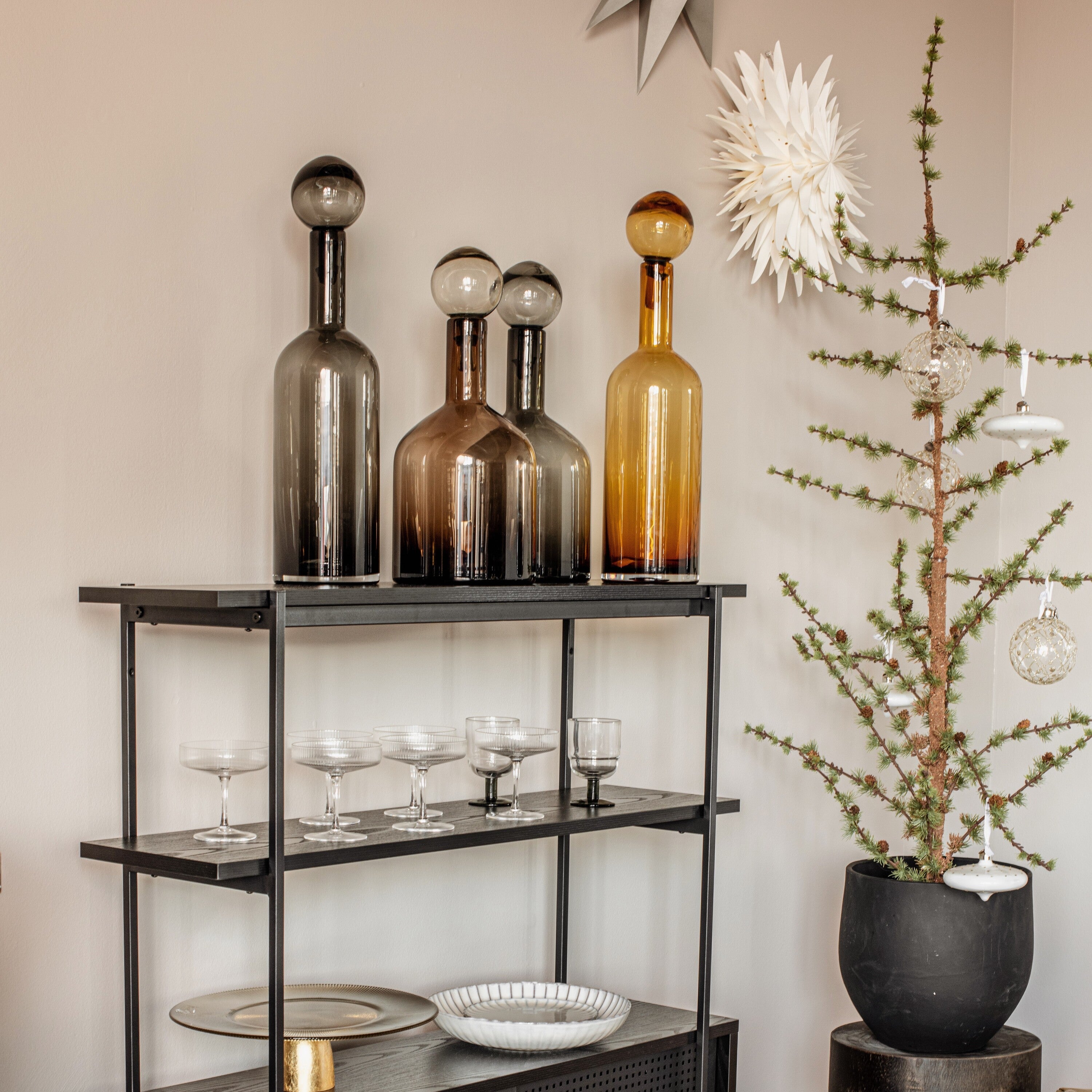 POLSPOTTEN Bubbles & Bottles Chic Karaffen Set van 4