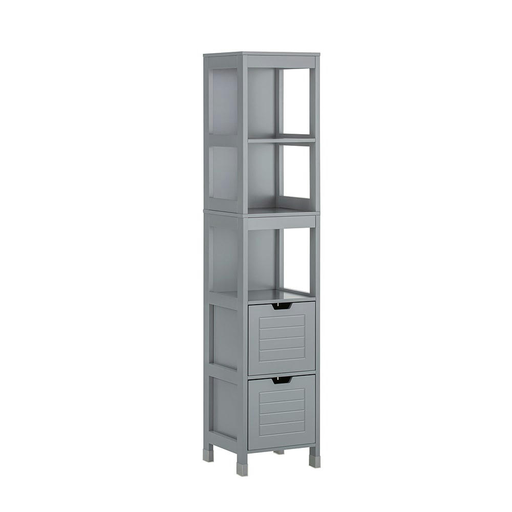 - Meuble colonne effet bois gris