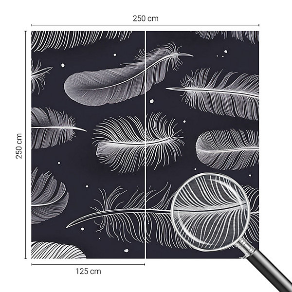 Papier Peint Adhésif Tulup 208x146 cm Plumes subtiles Pour La Chambre, Salon, Bureau