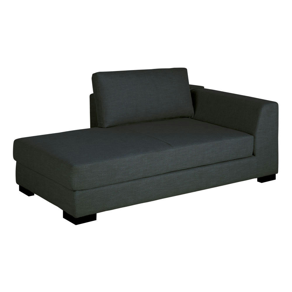 Terence - Méridienne coffre pour canapé modulable gris anthracite