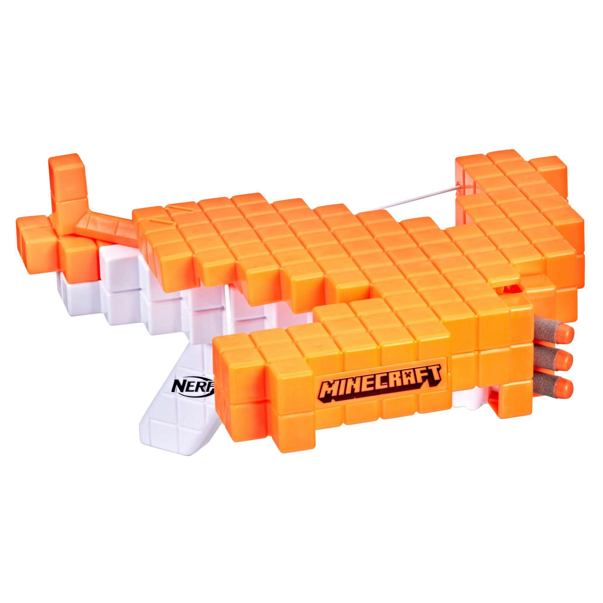 NERF Minecraft Pillager's Dart-Blasting Crossbow, 3 Official Nerf Elite Darts, Age 4+