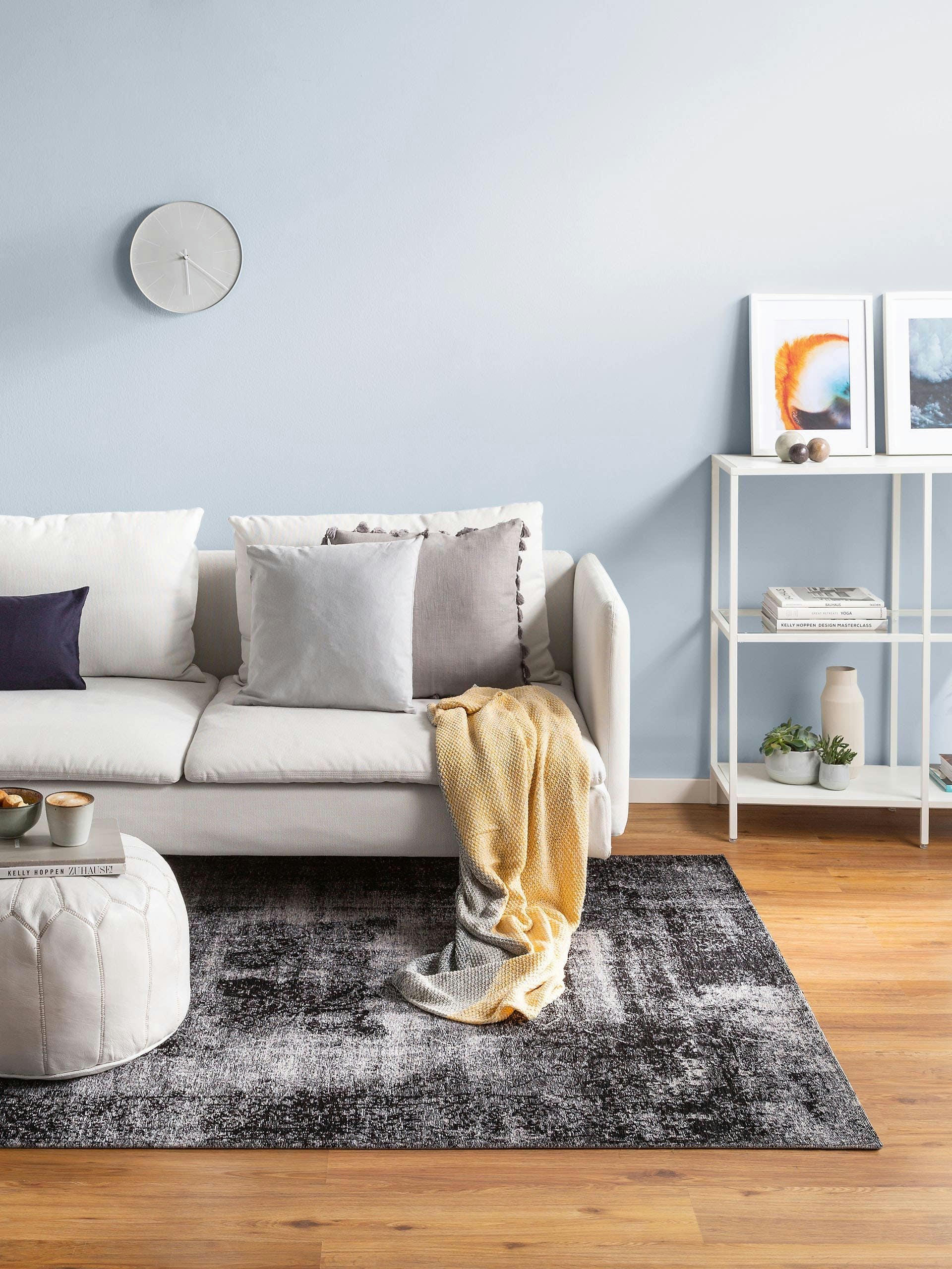 TOSCA - Tapis tissé à plat noir 155x235