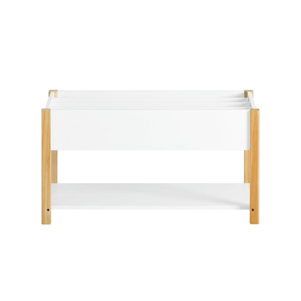 - Meuble de rangement à livres et jouets pour enfants effet bois blanc