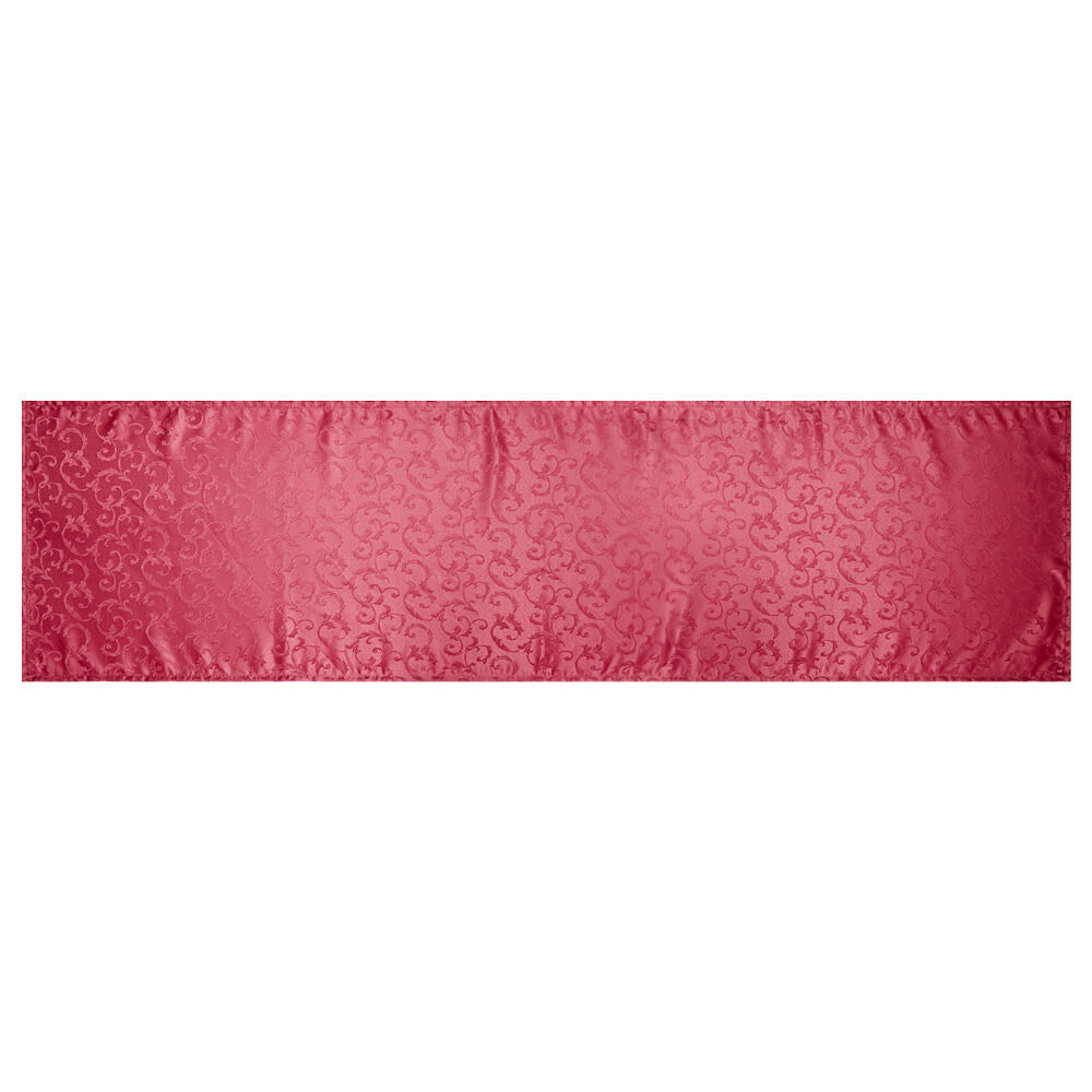 Chemin de table rouge motif fleur de lys L150cm
