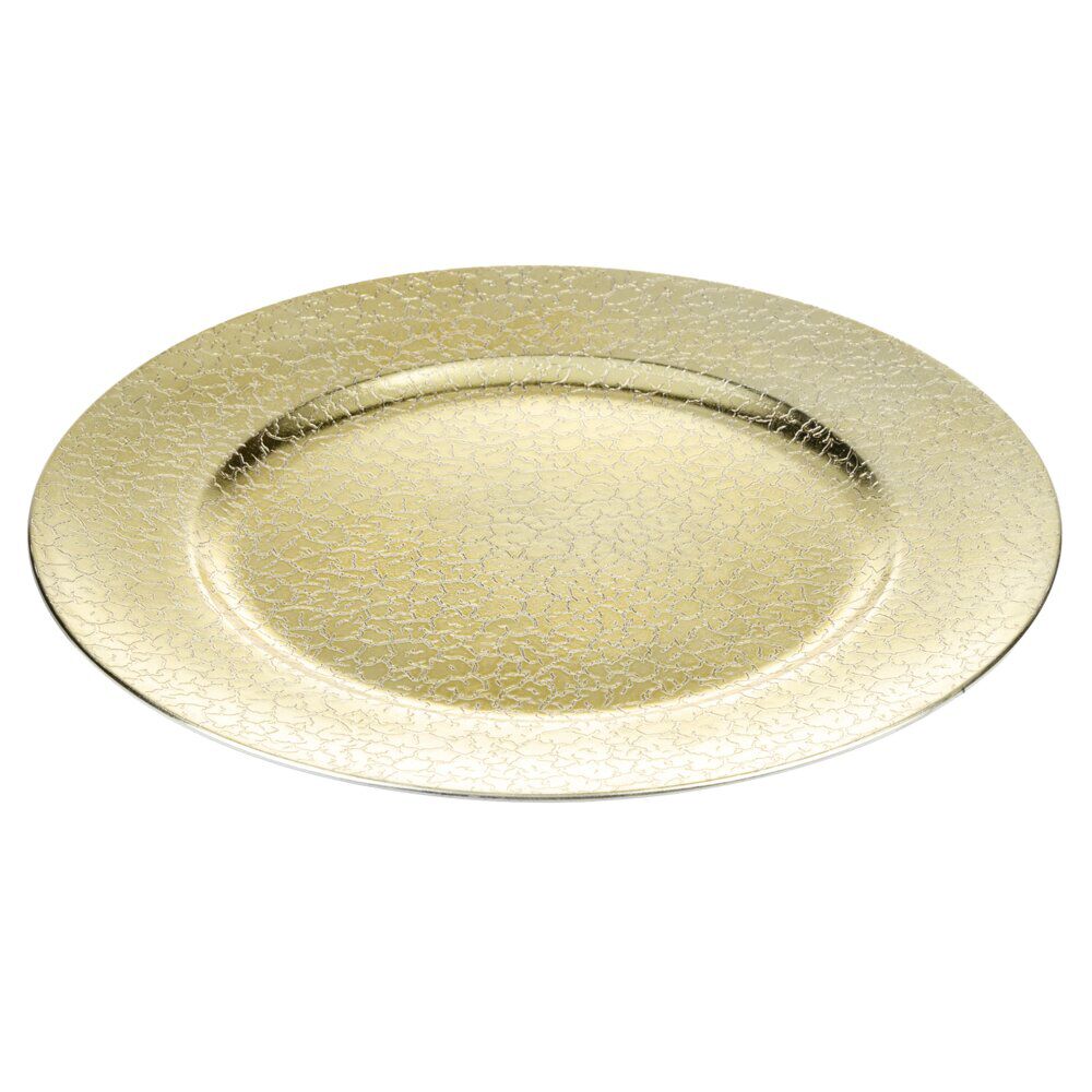 Sous-assiette motif croco Ø33 cm doré