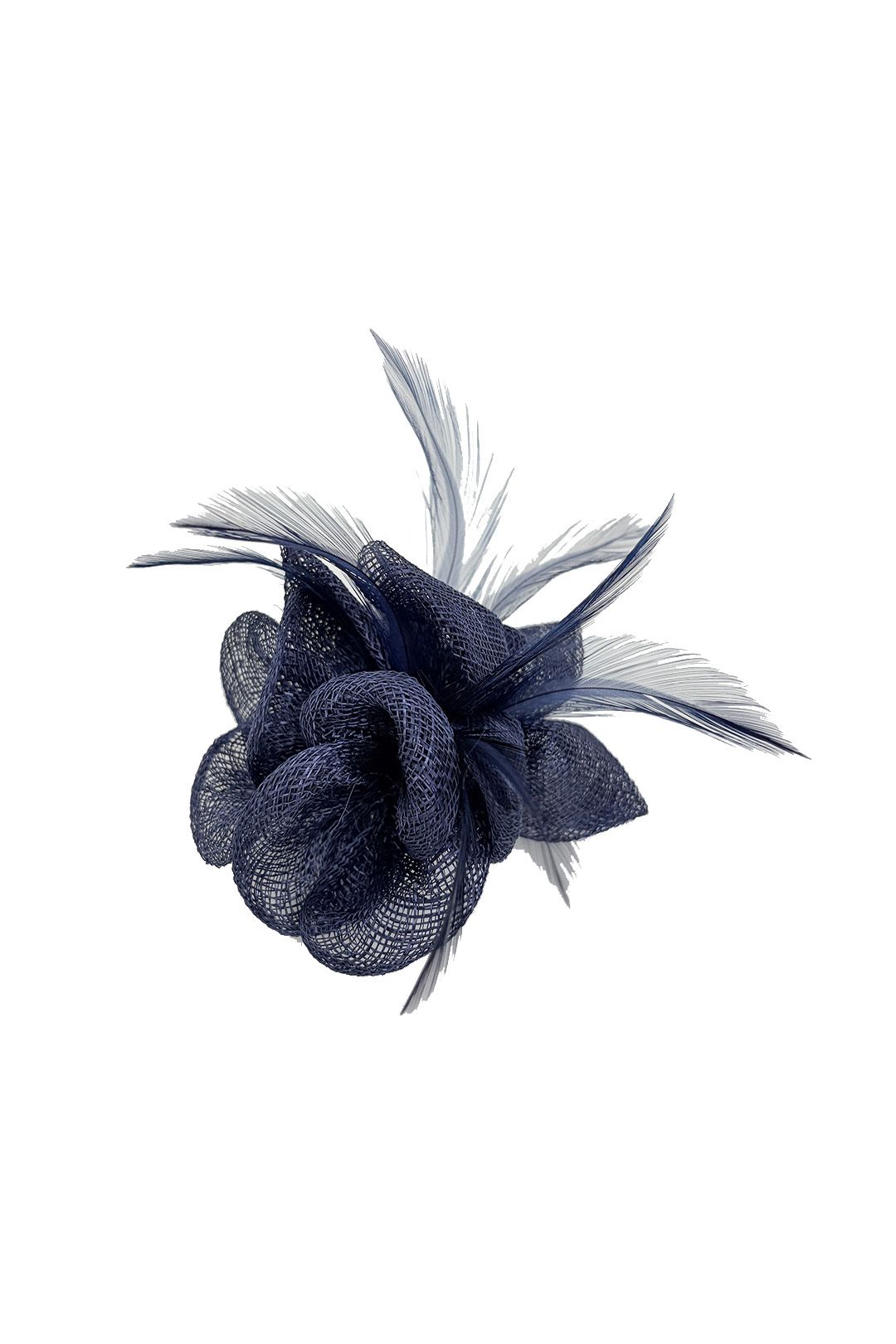 Vellin Small Fascinator with Feather Trim – Dual Wear Brooch & Clip