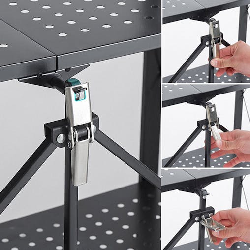 SOGA 2X 4 Tier Steel Foldable Kitchen Cart Multi-Functional Shelves with Wheels