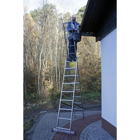 Vielzweckleiter »CORDA«, 27 Sprossen, Aluminium