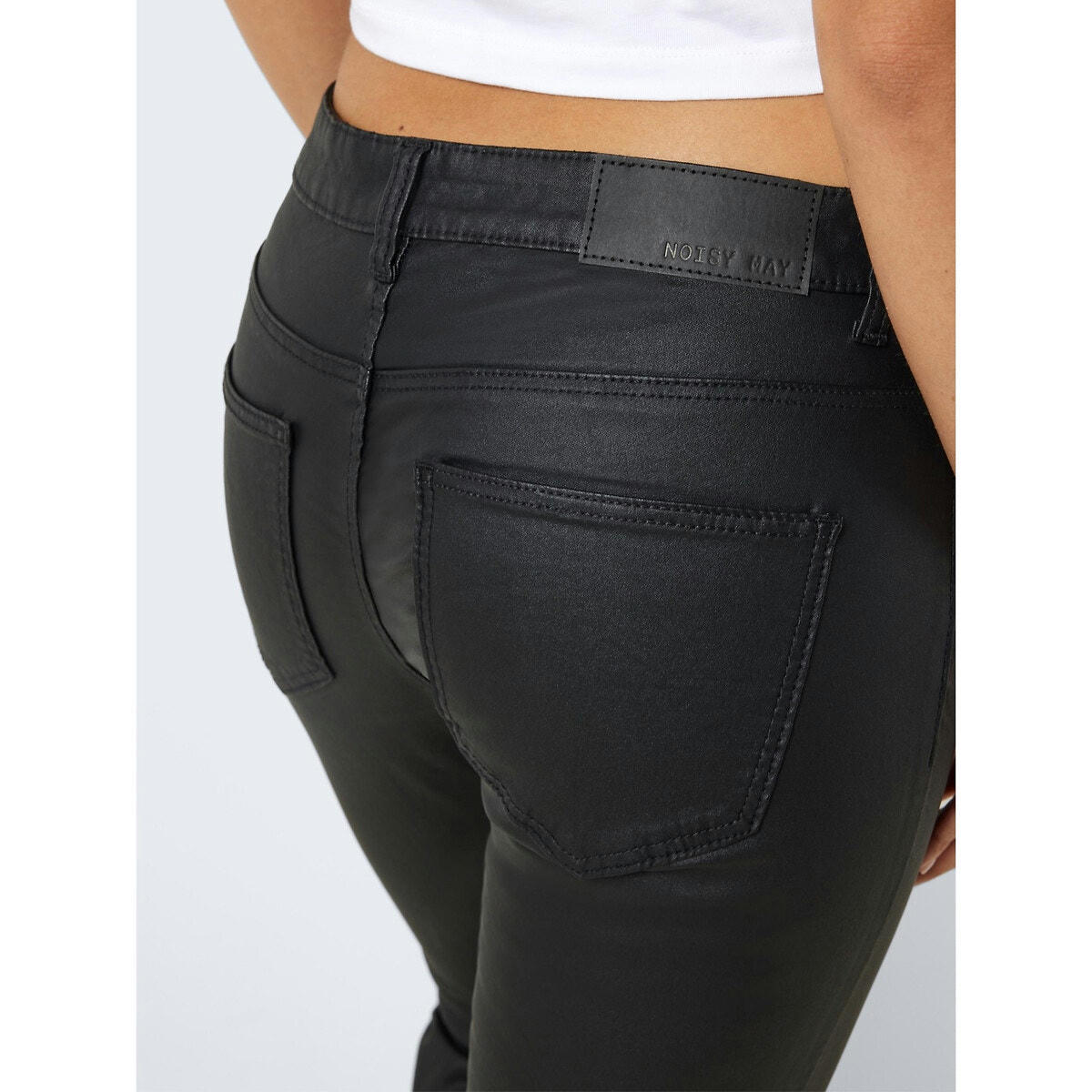 Jean skinny enduit, taille basse