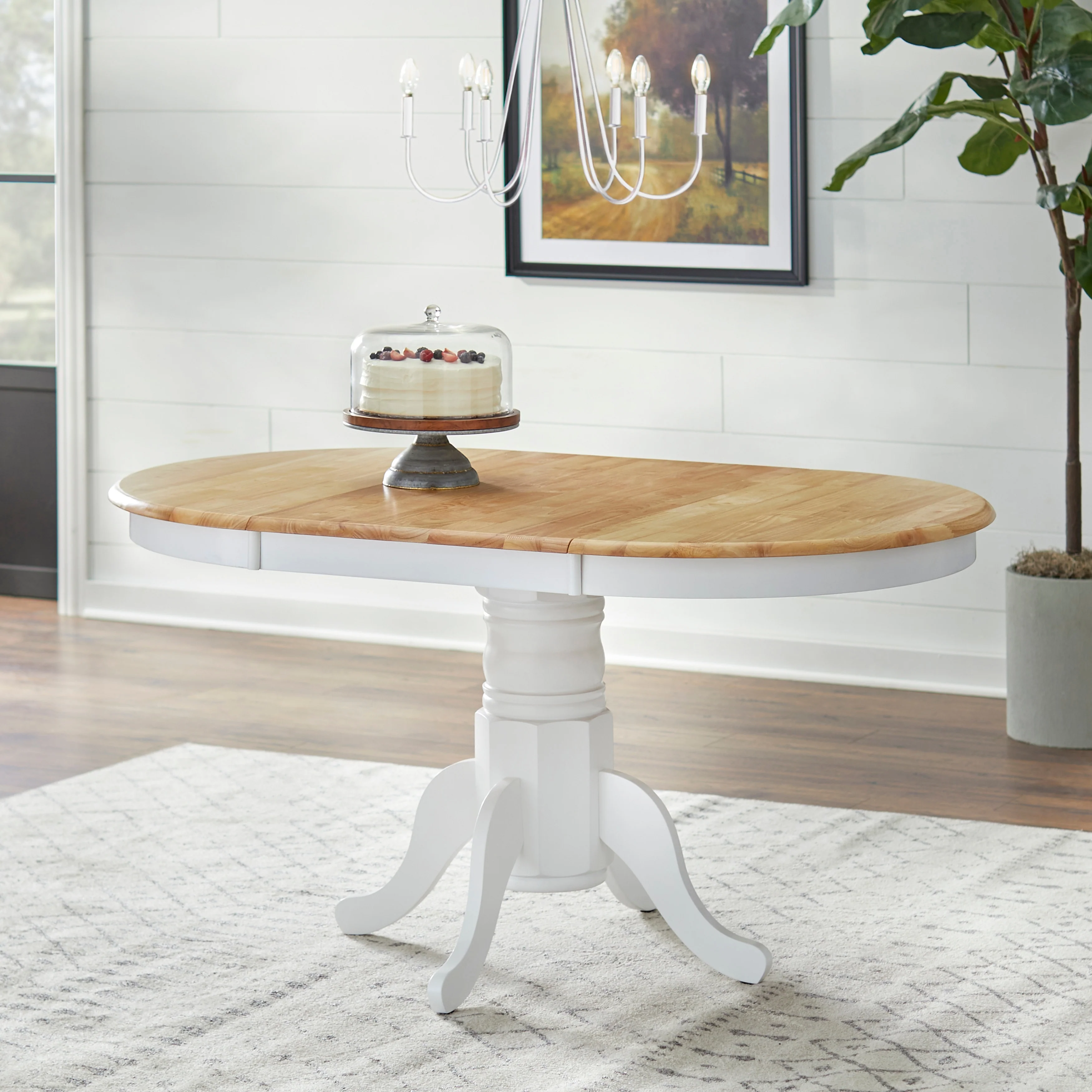 Simple Living Carolina Farmhouse Solid Wood Dining Table with Leaf