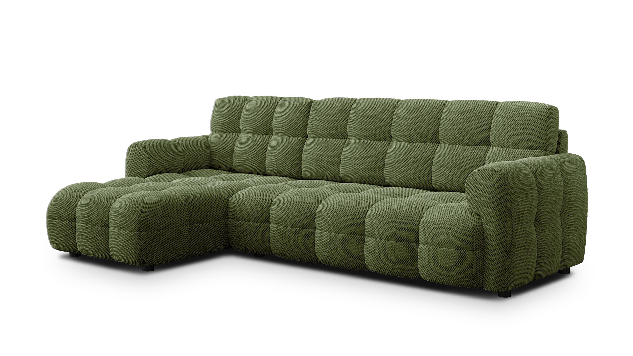 MELLOW sofa narożna 4 osobowa lewa, oliwkowa