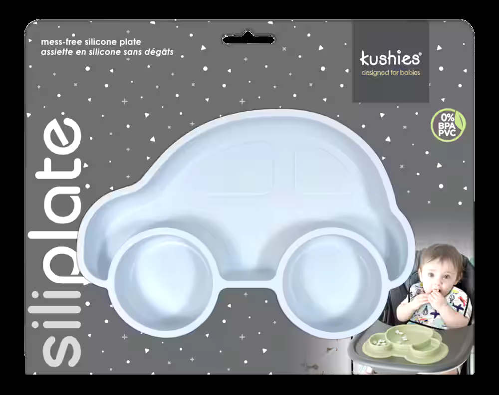 Kushies Siliplate Car Silicone Plate, Blue