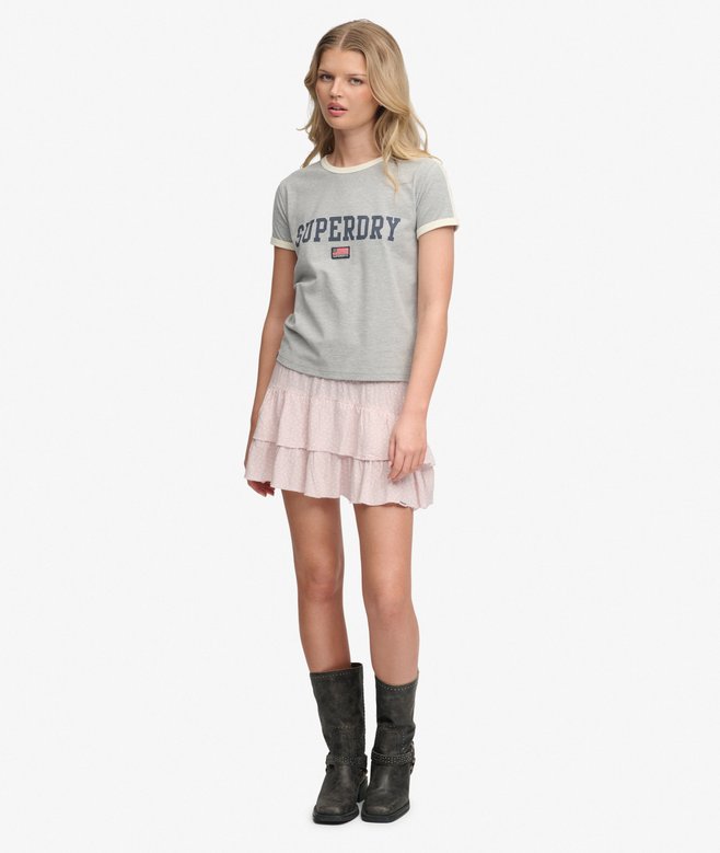 Printed Tiered Mini Skirt