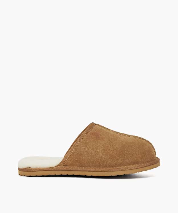 Finny Tan - Suede Cuff Slippers