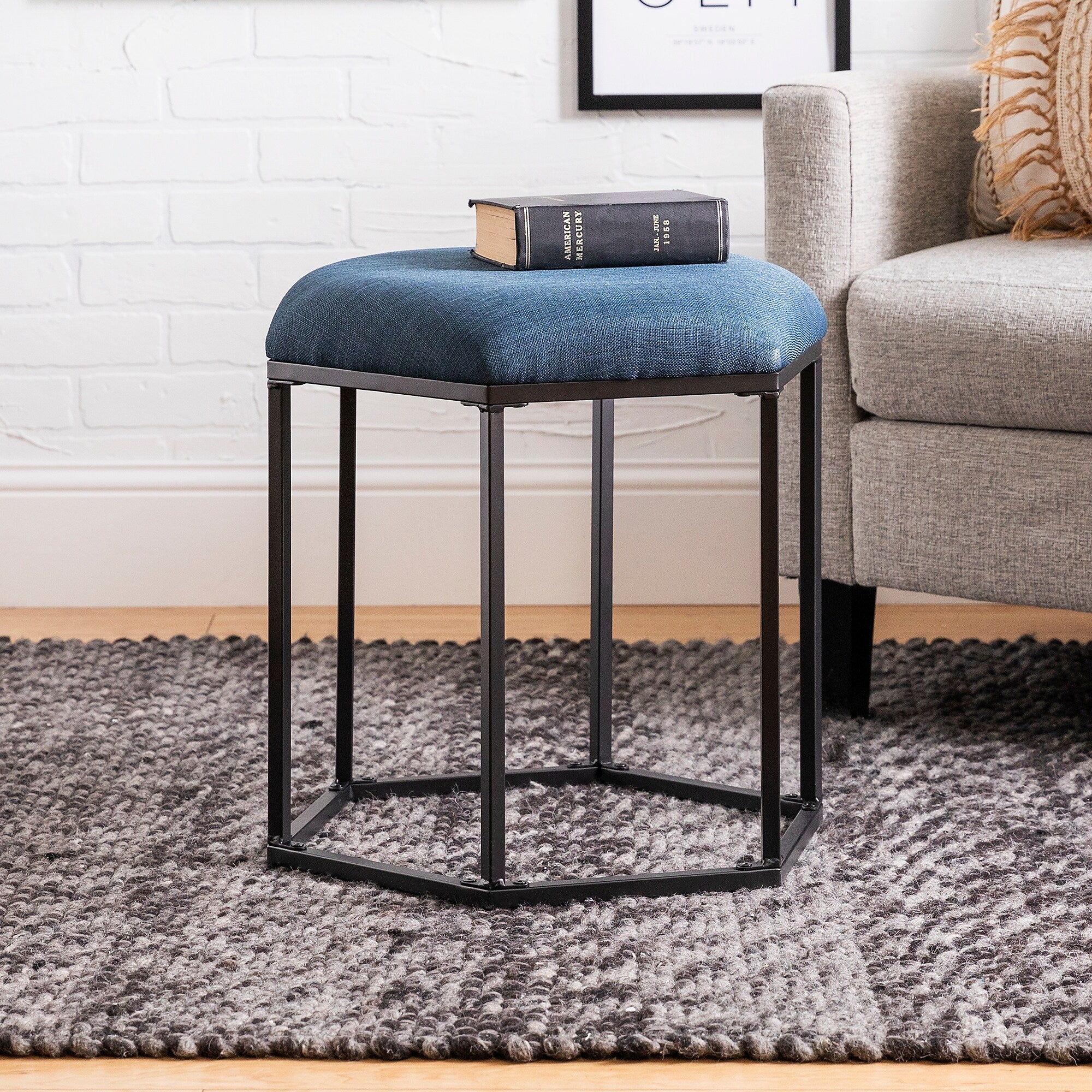 Middlebrook Designs 20 Upholstered Seat Hexagon Ottoman