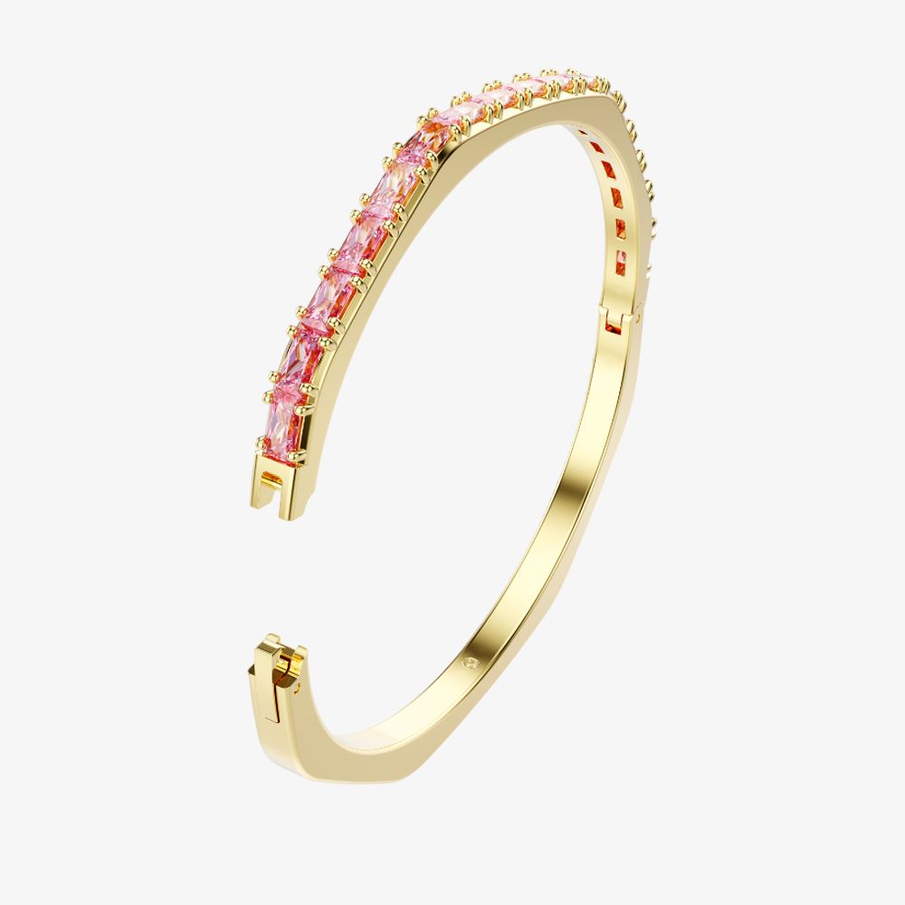 Swarovski Matrix Gold Plated Pink Crystal Bangle 5705791