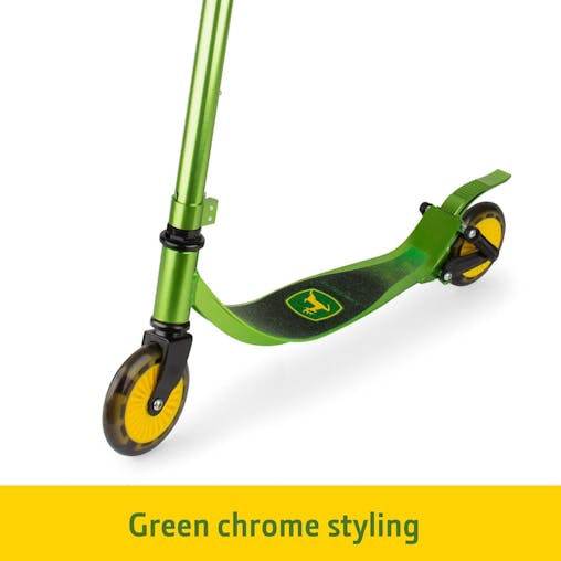 John Deere Kids Adjustable Push / Kick Ride On Scooter w/ Light Up Wheels 5y