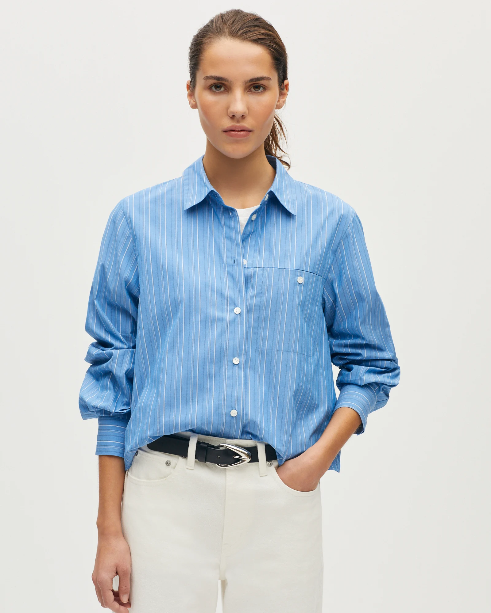 Chemise boxy en coton texturé