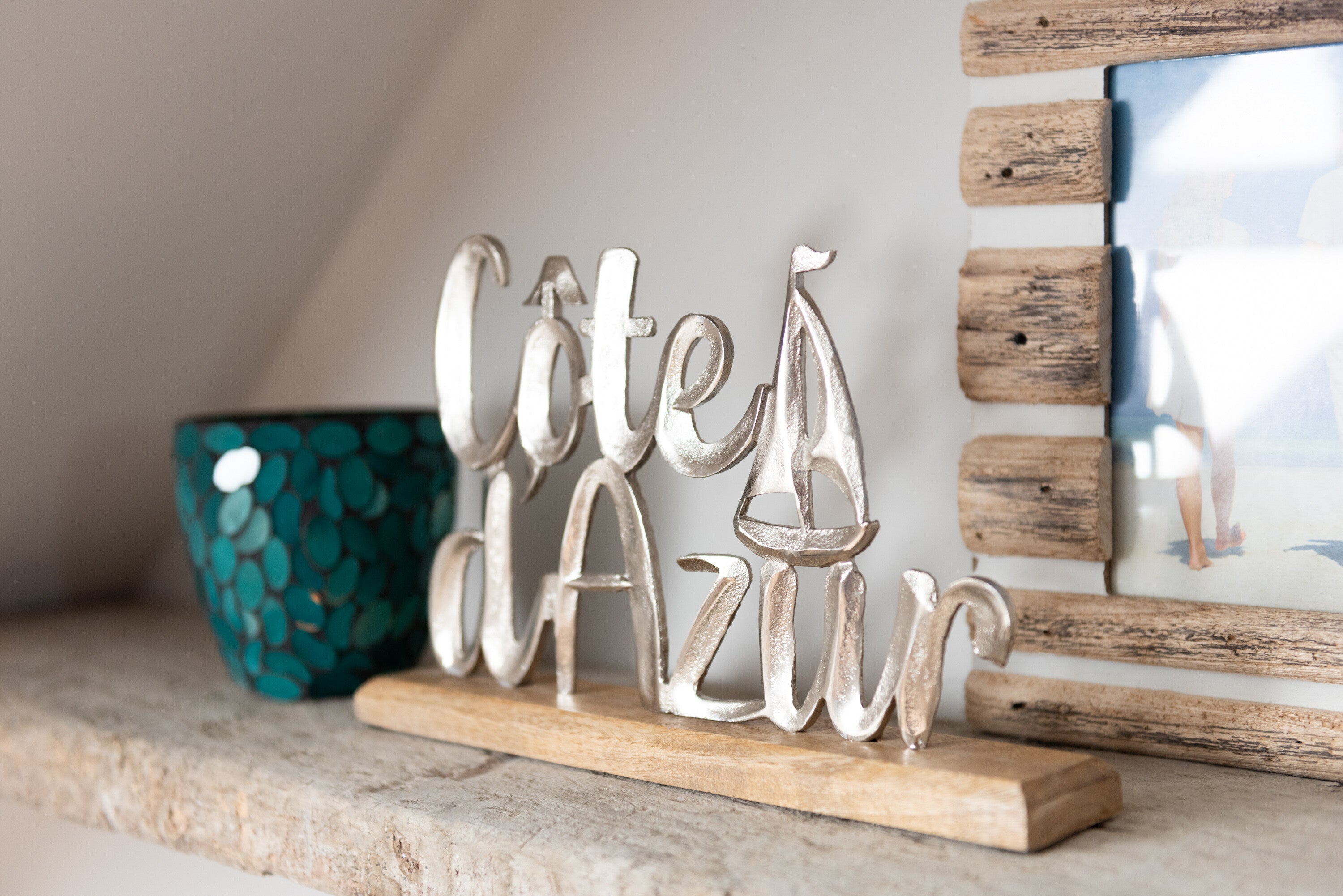 J-Line decoratie Cote D'azur Op Voet - aluminium - zilver