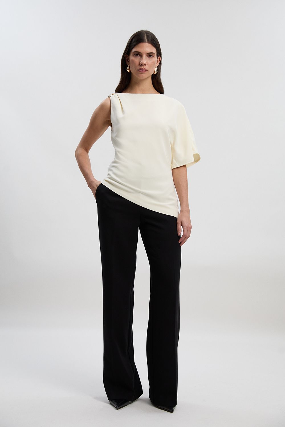 KarenMillen Compact Stretch Tailored Straight Leg Trouser