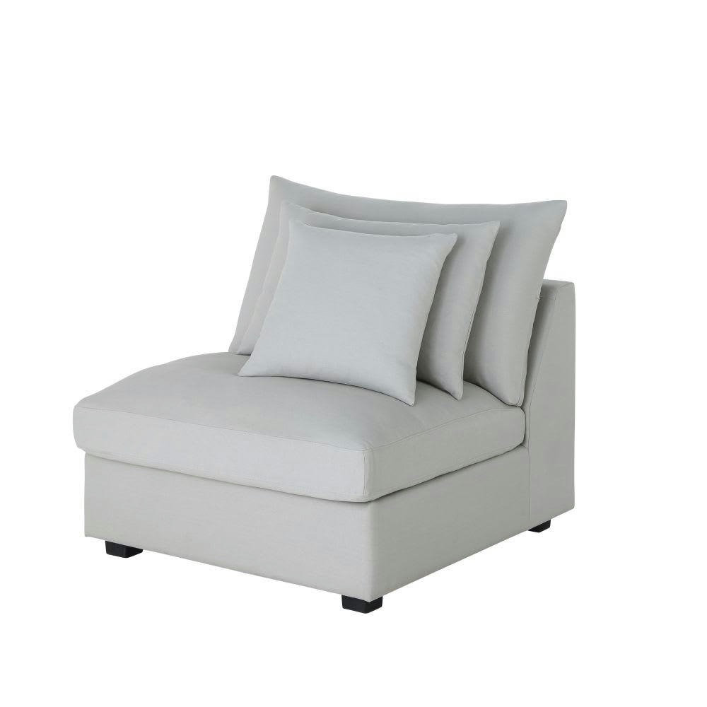 Rhodes - Chauffeuse de canapé en coton gris clair