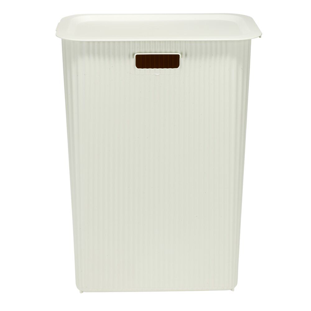 Panière à linge 40L avec couvercle L44X28XH53 cm blanc