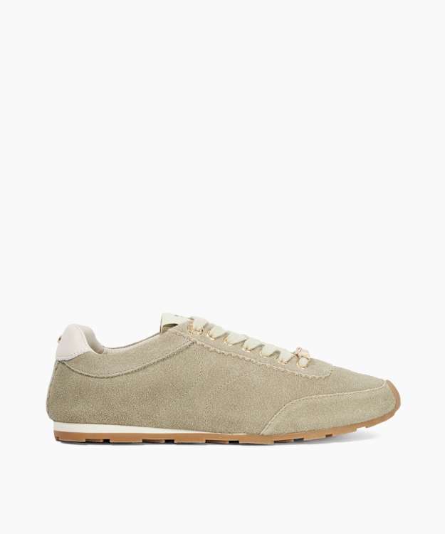 Evalinna Green - Suede Lace-Up Trainers