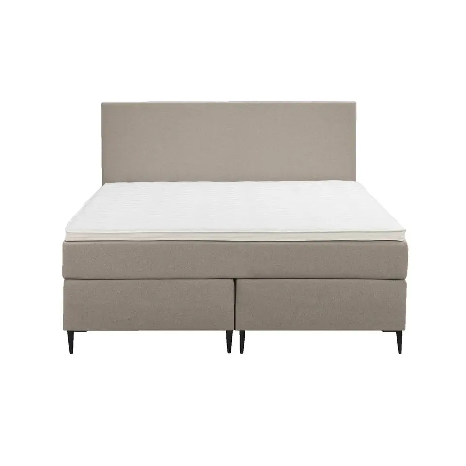 Boxspring Liv egaal - beige - 140x200 cm - slanke poot
