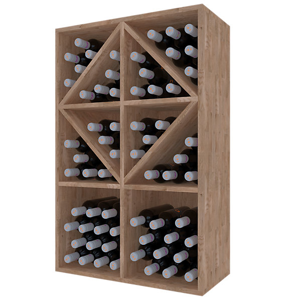 Meuble Range Bouteille de vin Série Godello en Chêne massif armoire cubes et diamant