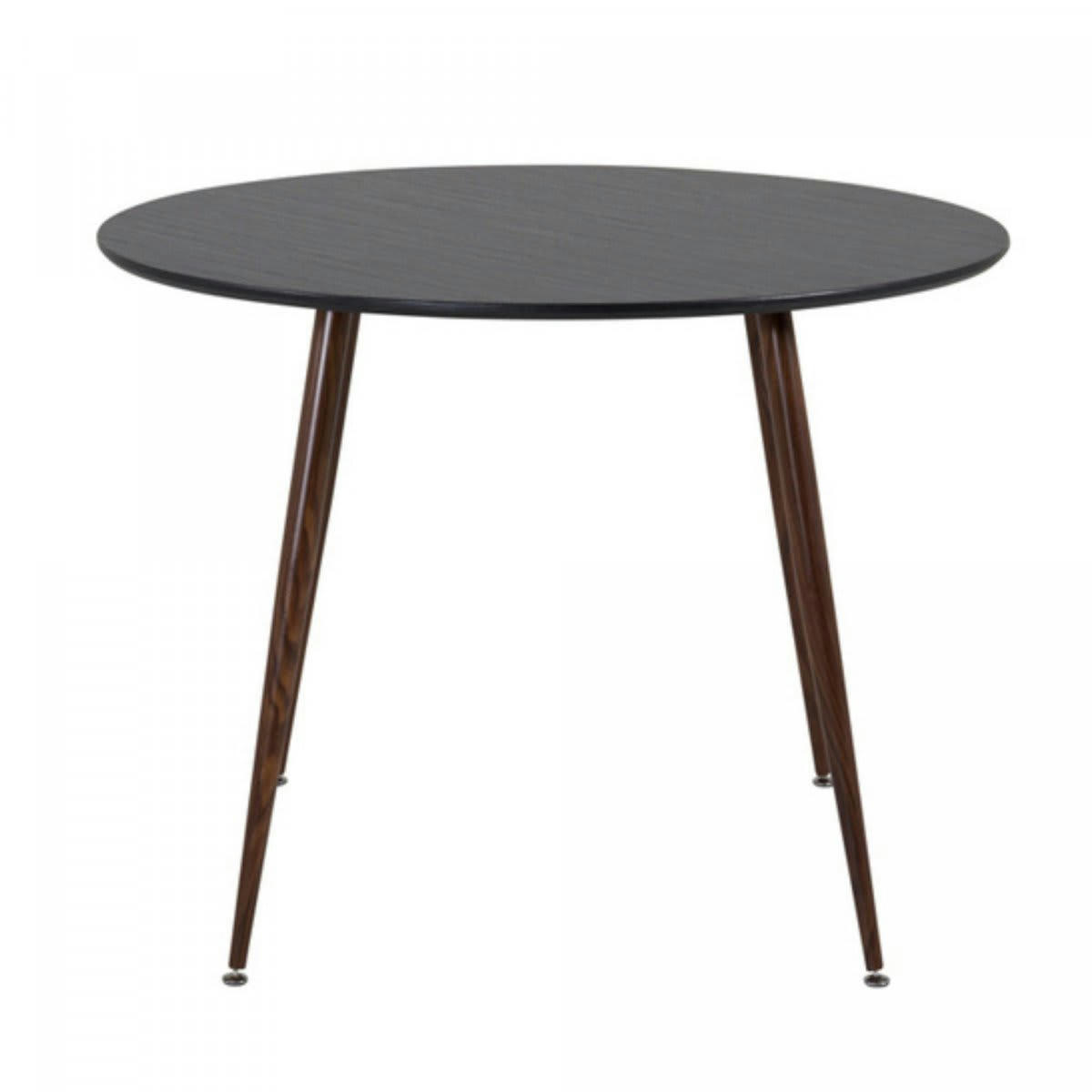 PALTA - Table à manger ronde 100cm en bois noir