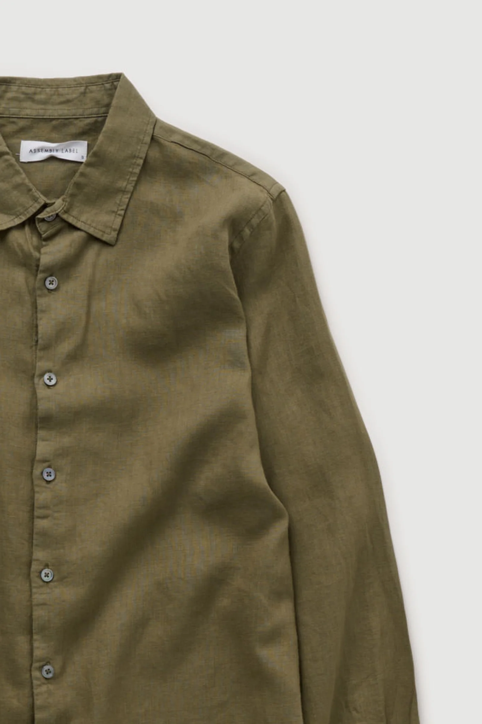 Re-Worn Mens Linen Textured Long Sleeve Shirt